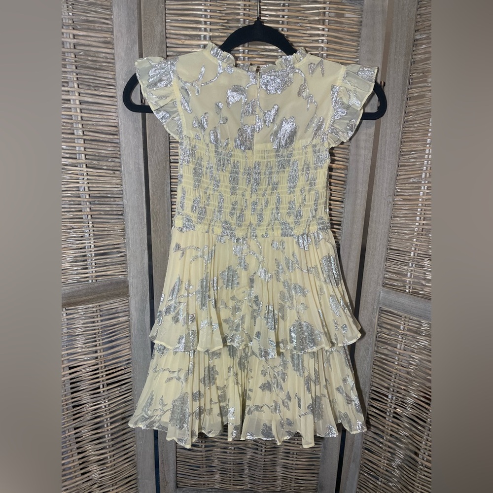 Girl’s Self-Portrait Metallic Jacquard Tiered Dress - size 7/8 - Picture 9 of 13
